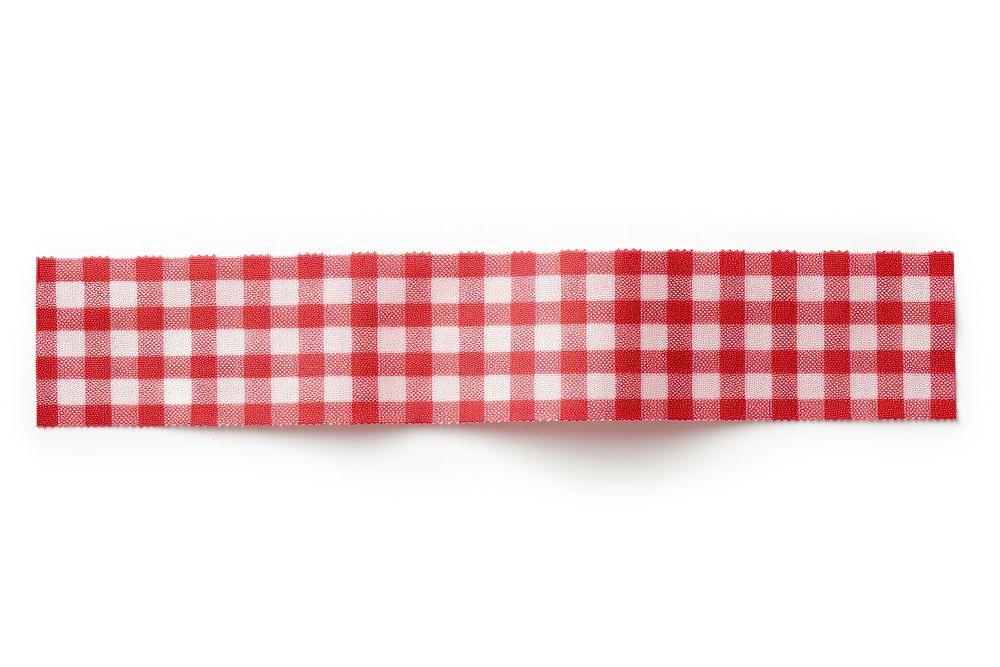 Red gingham pattern adhesive strip backgrounds white background accessories. AI generated Image by rawpixel.