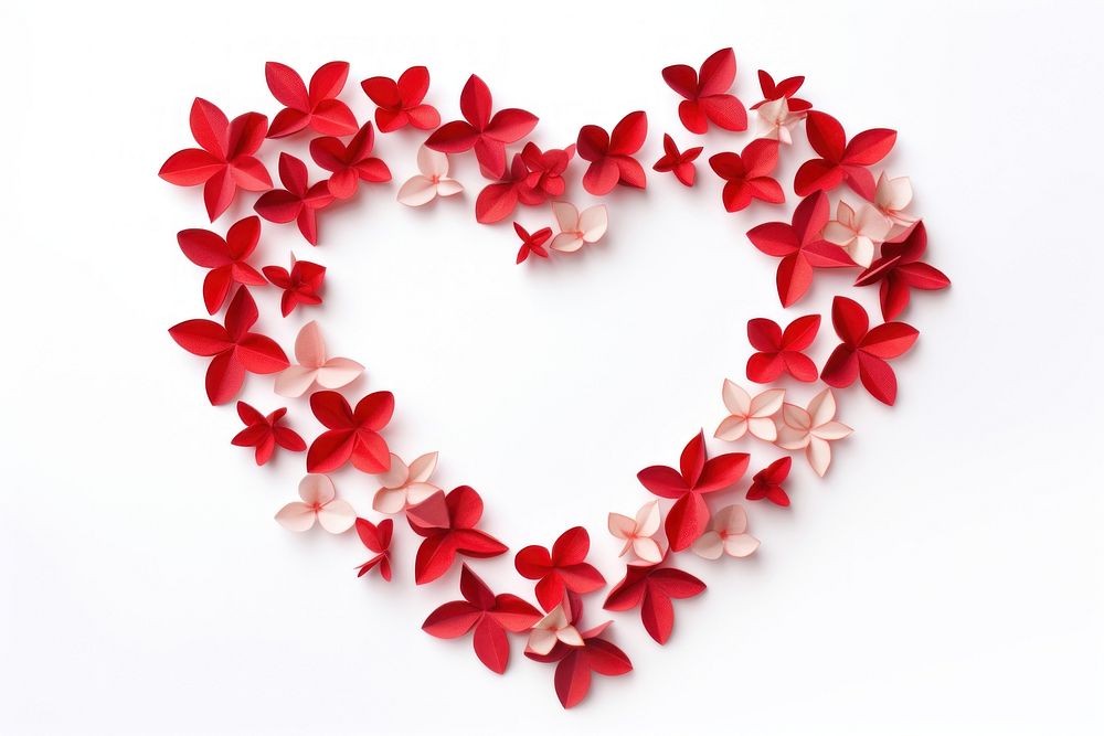 Red heart shape flower petal plant. AI generated Image by rawpixel.