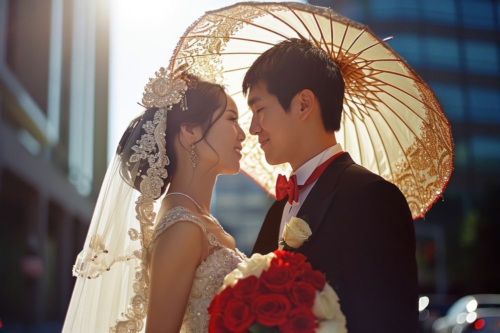 East Asian wedding portrait fashion flower.