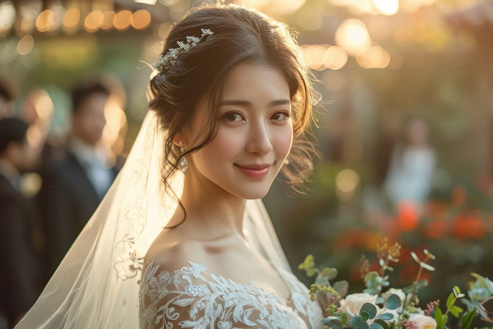 Youth East Asian wedding photography portrait fashion.