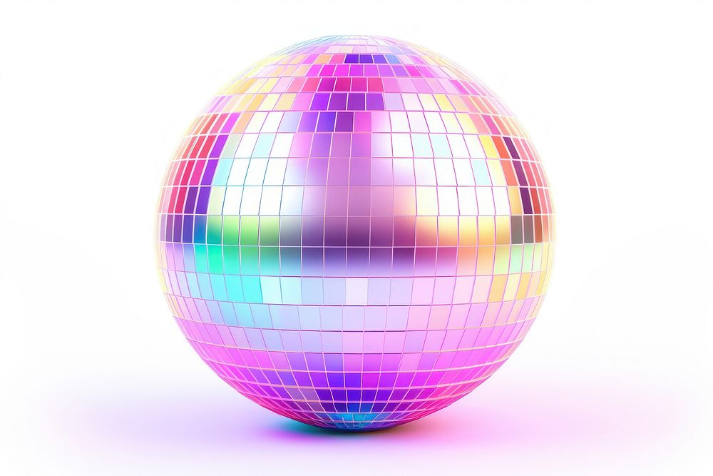 Cute disco ball sphere white background celebration.