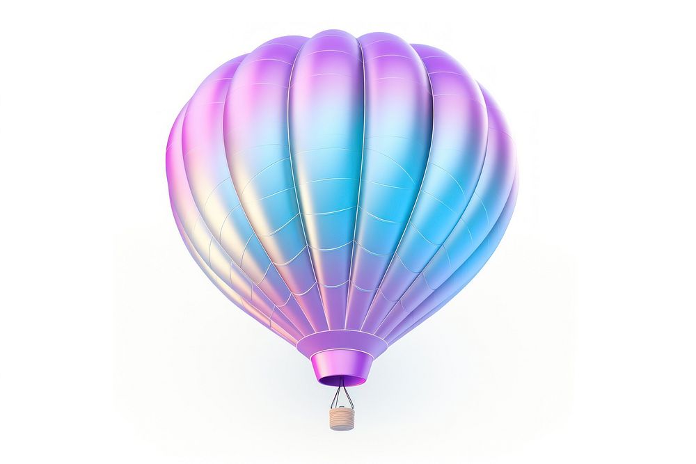 Cute hot air balloon aircraft white background transportation.