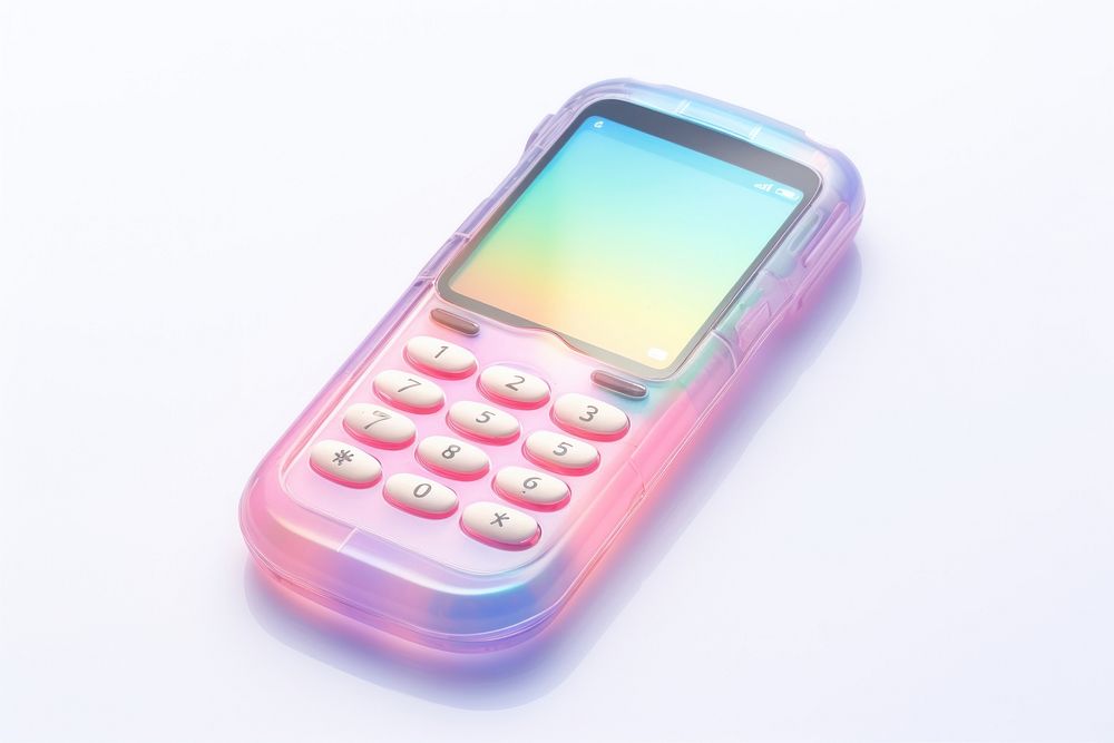 Cute phone white background electronics calculator.