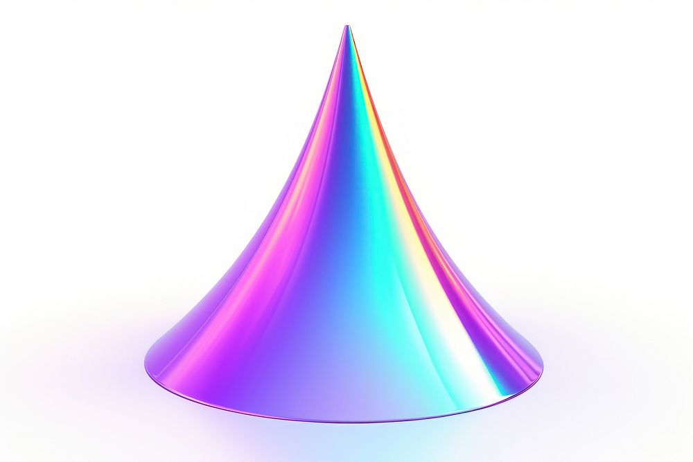 Cone iridescent white background celebration technology.