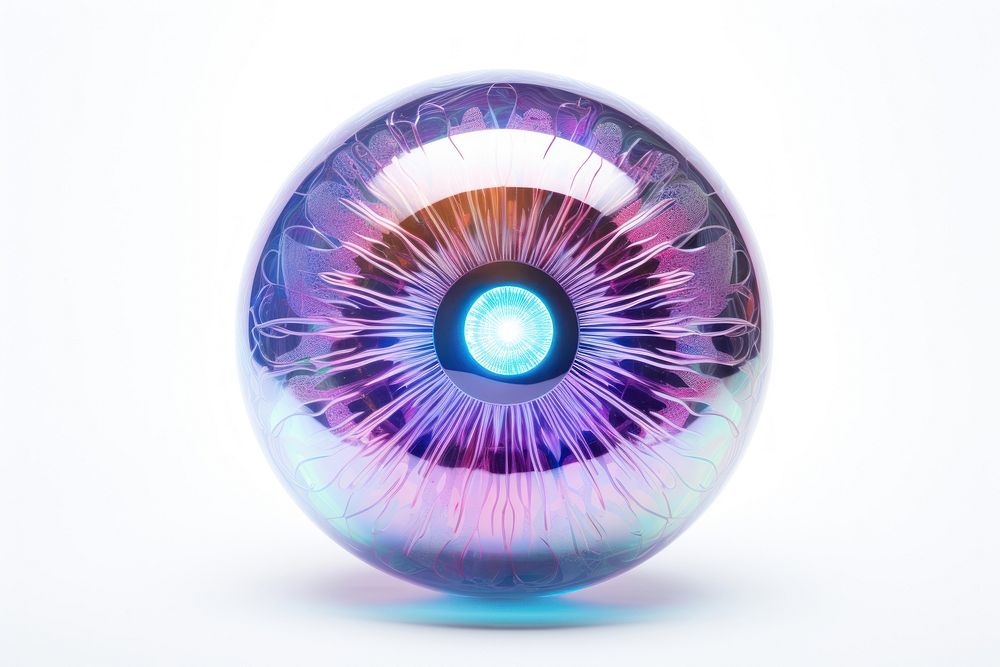 Eye sphere iris white background.