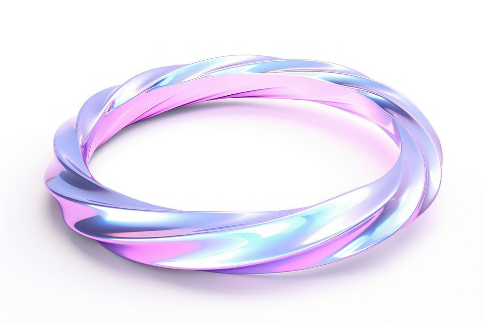Hoop iridescent bracelet jewelry white background.