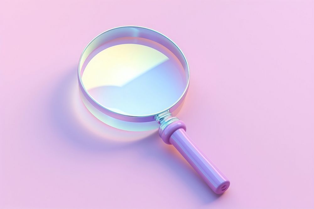 Magnifying glass reflection circle purple.
