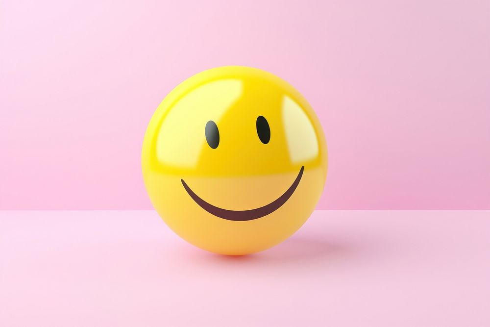 Smile emoji ball anthropomorphic representation.