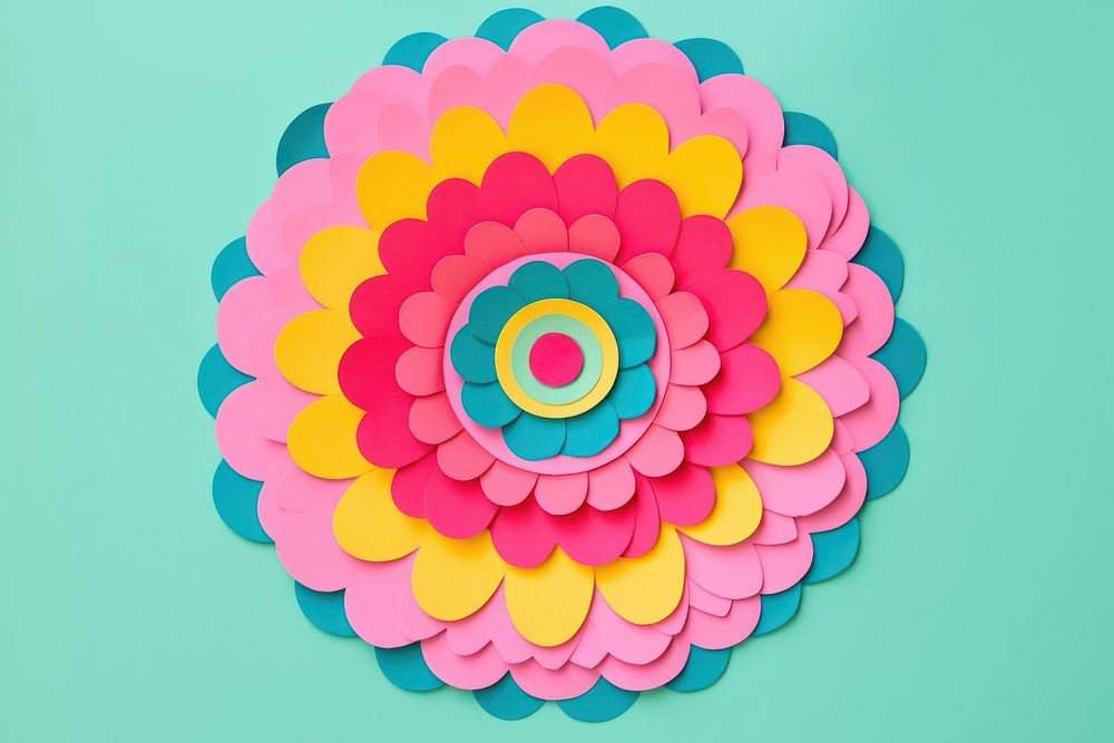 Mandala flower craft paper.
