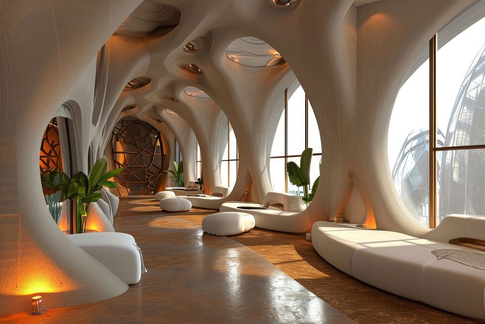 Conceptual abstract design of the interior architecture building furniture.