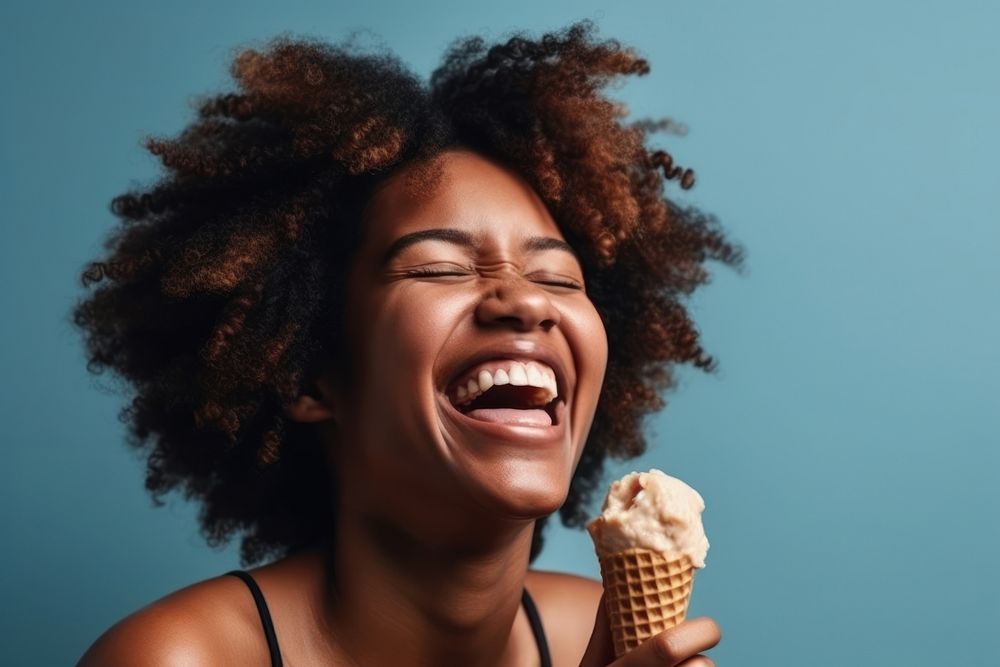 African American woman laughing cheerful adult.