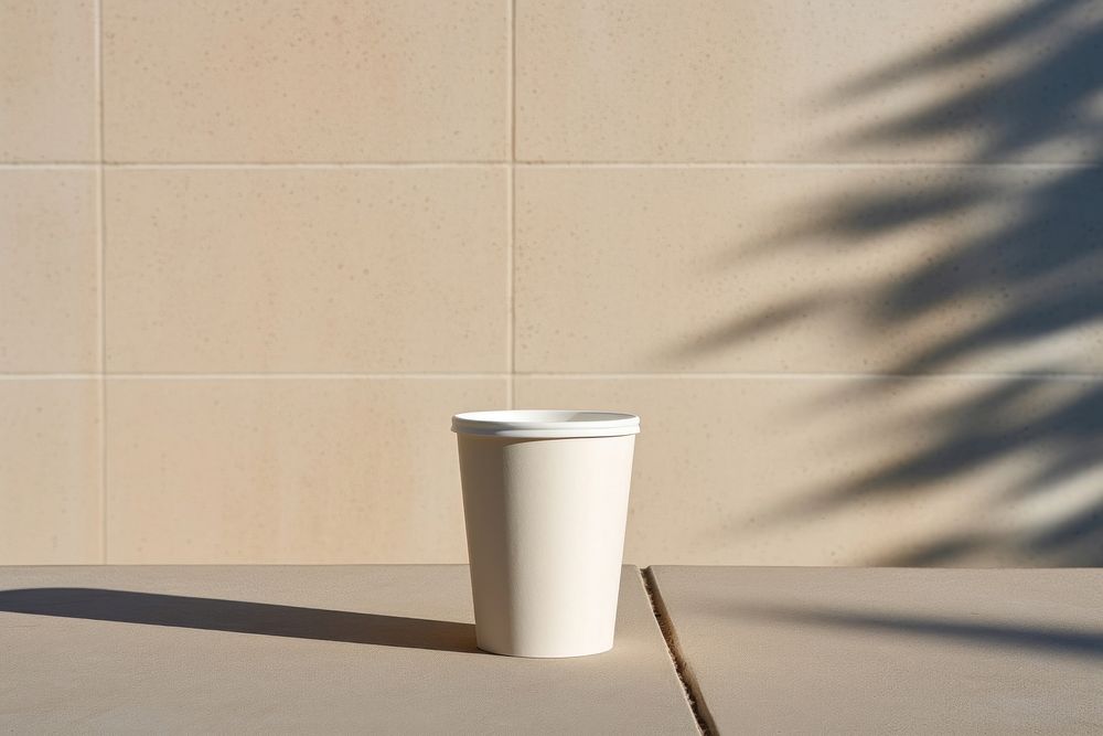 Coffee cup packaging  architecture shadow white.