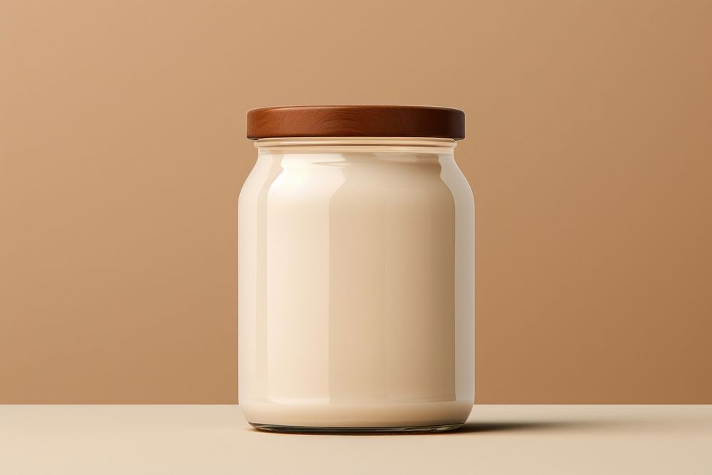 Jar whit label  lighting dairy milk.