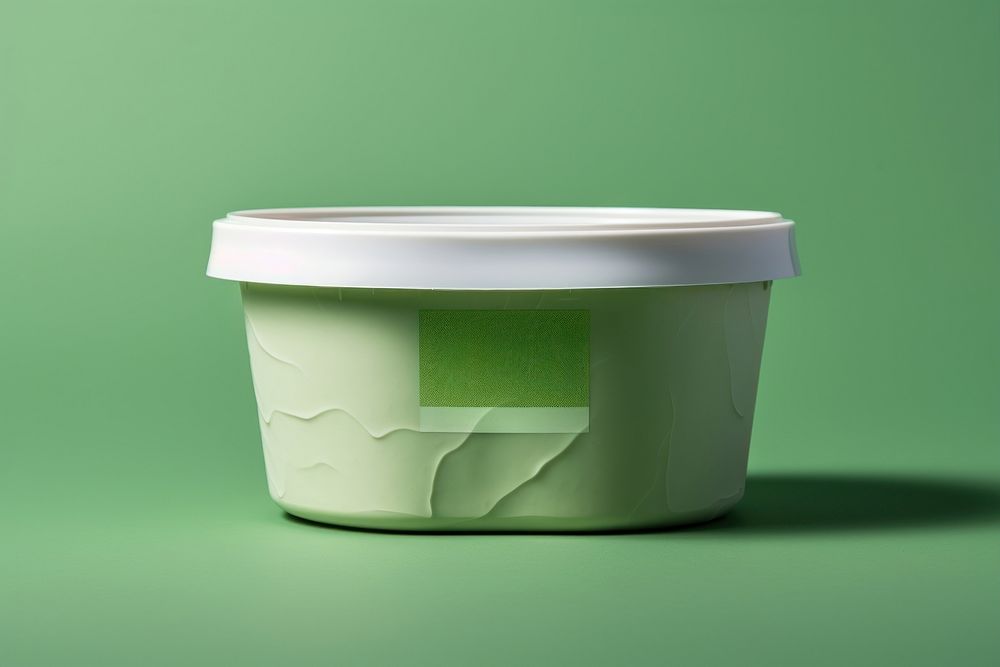 Food packaging  lighting green green background.
