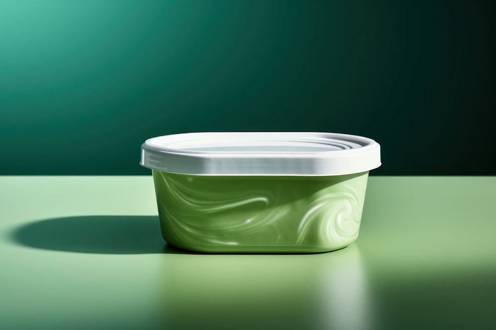 Food packaging  lighting green bowl.