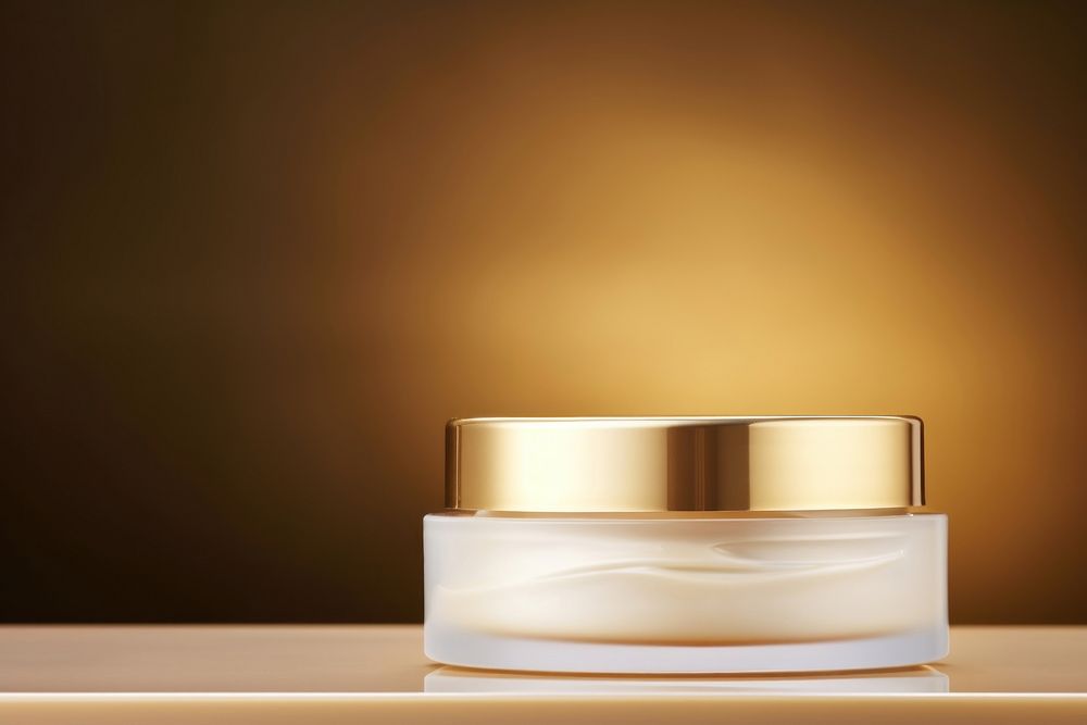 Pouche mockup lighting gold container.