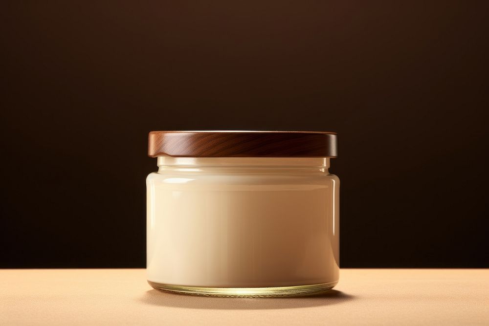 Jar whit label  lighting container drinkware.