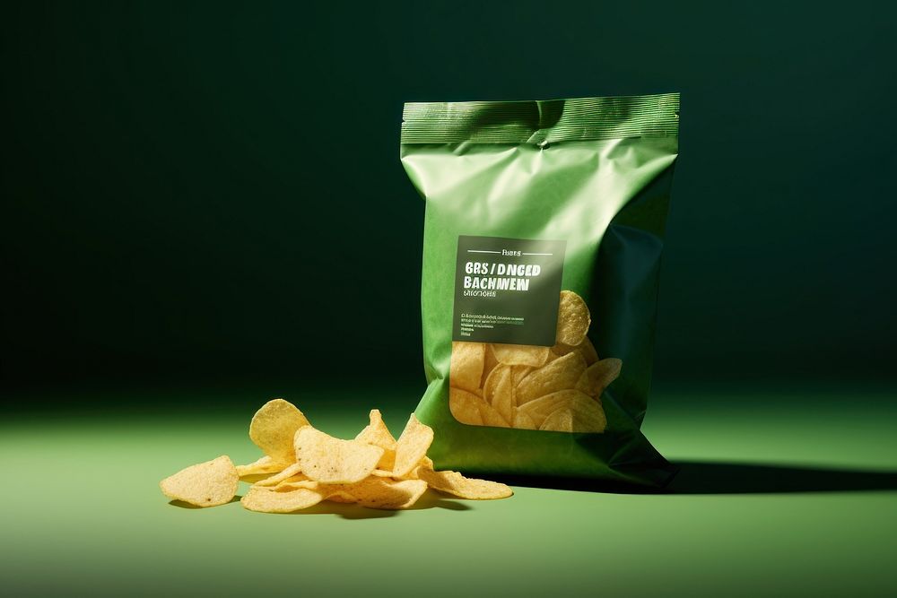 Food packaging  snack green freshness.