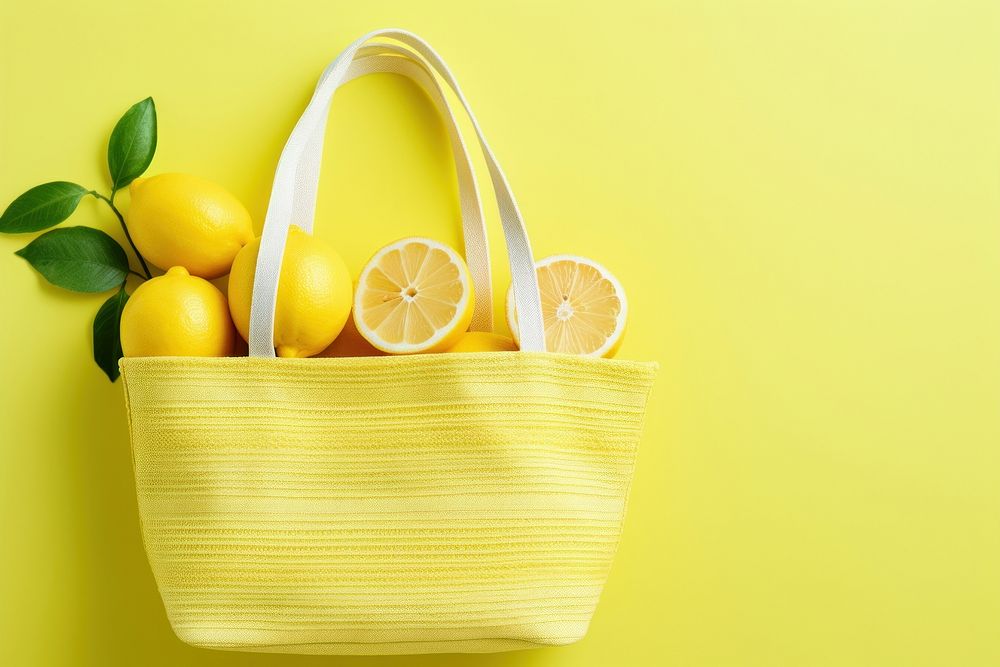 Tote bag  lemon handbag fruit.