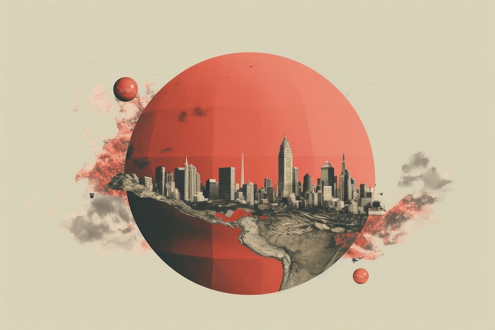 Globe background outdoors space city. AI generated Image by rawpixel.