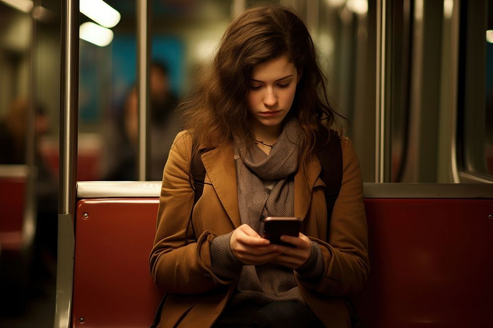 Smart phone sitting reading texting.