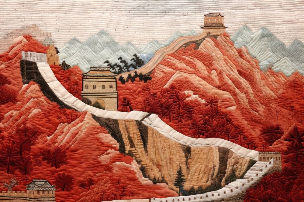 Great wall of China outdoors art architecture.