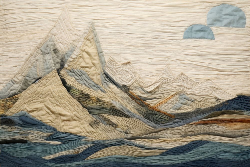 Mountain peak textile craft quilt.