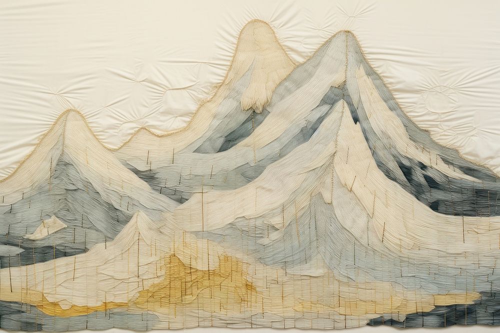 Mountain peak landscape painting art.