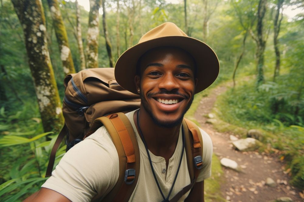Influencer adventure nature backpacking.