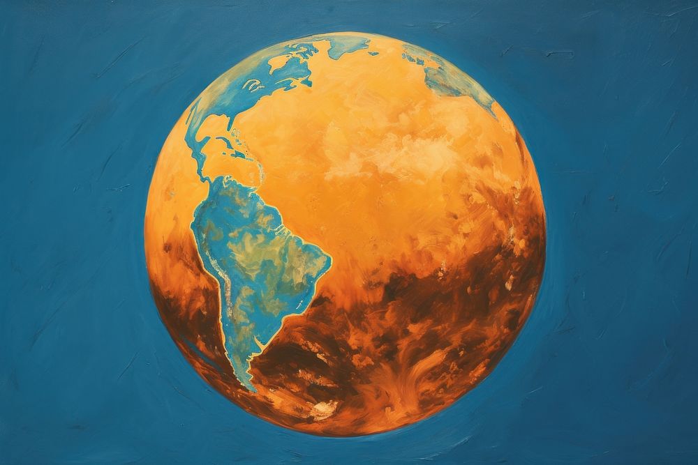 Earth planet globe paint.