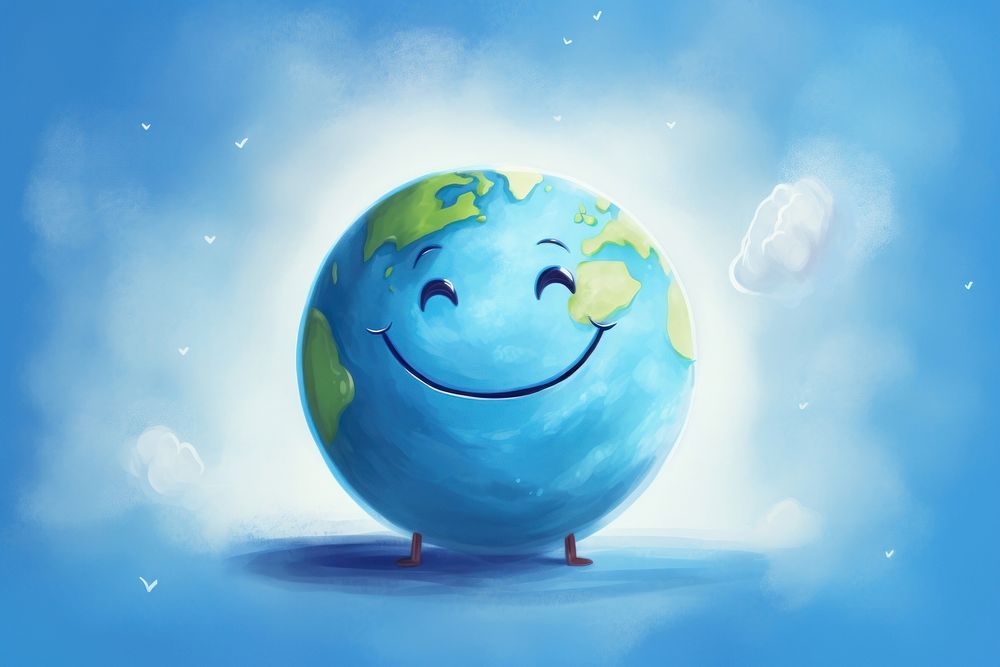 Smiling earth astronomy sphere planet.