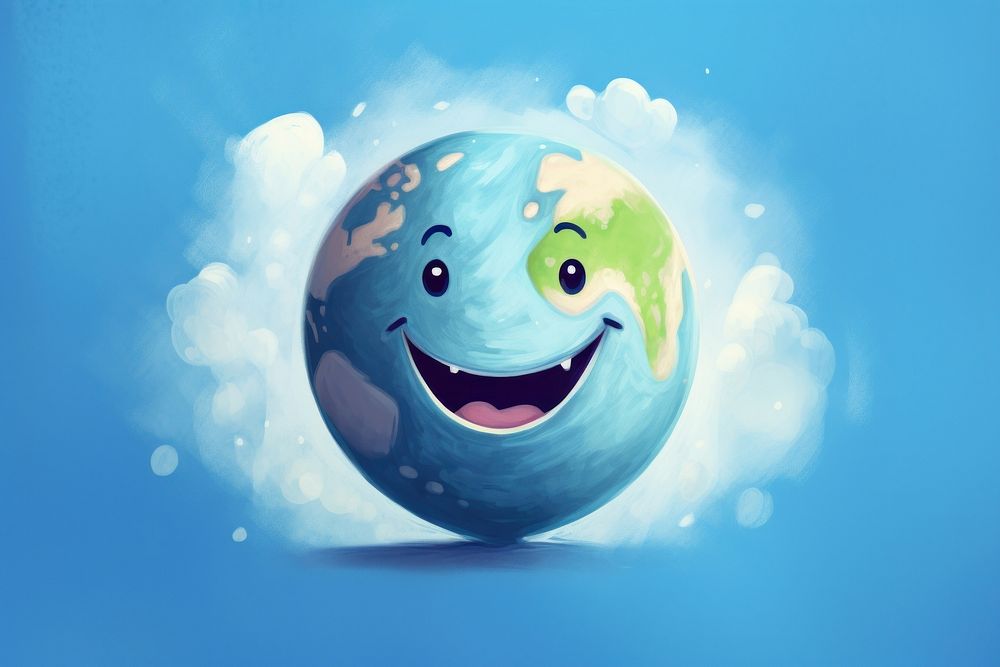 Smiling earth sphere planet space.