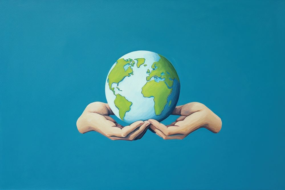 Holding planet globe earth.