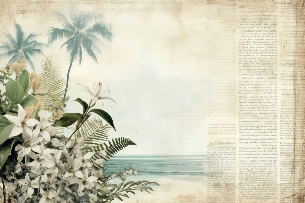 Ephemera style of pale beach backgrounds newspaper outdoors.