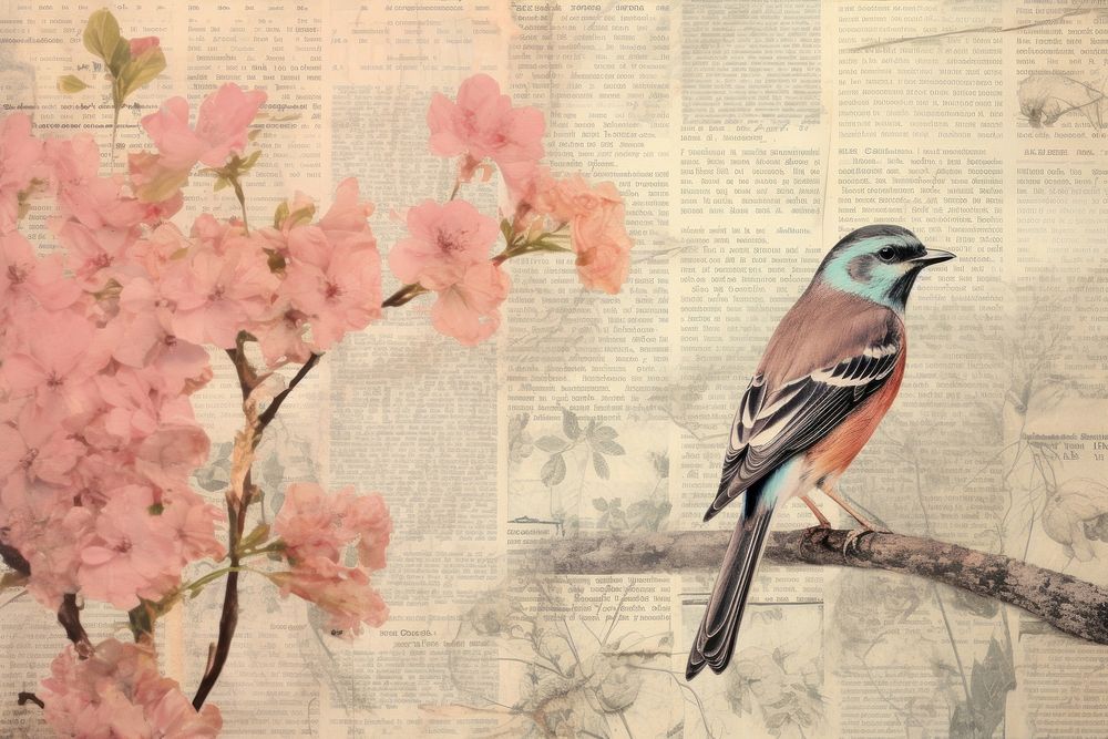 Bird blossom flower animal.