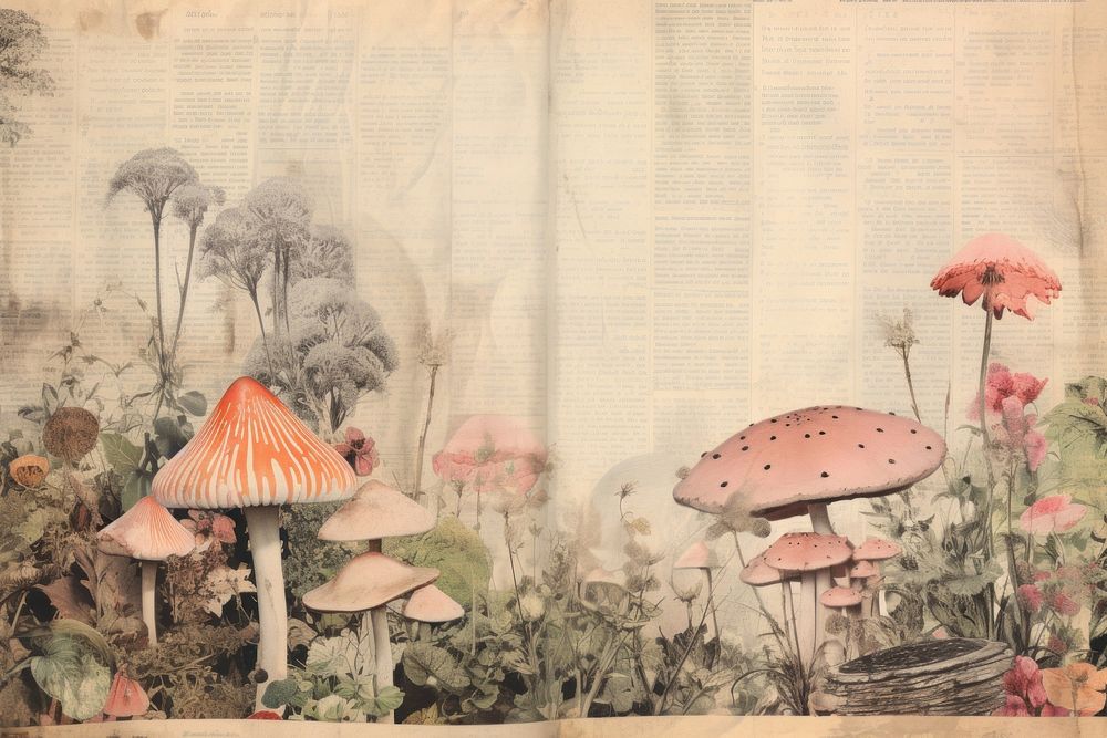 Mushroom fungus plant paper.