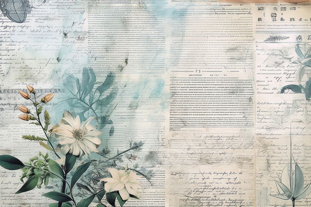 Ephemera style of pale ocean backgrounds paper page.