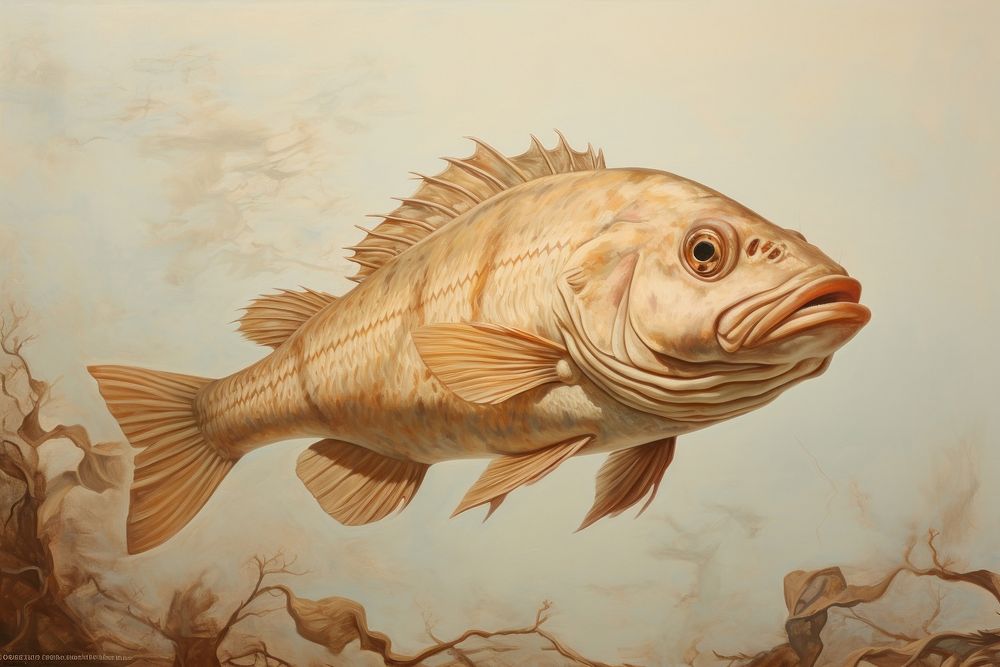 Fish painting animal underwater.