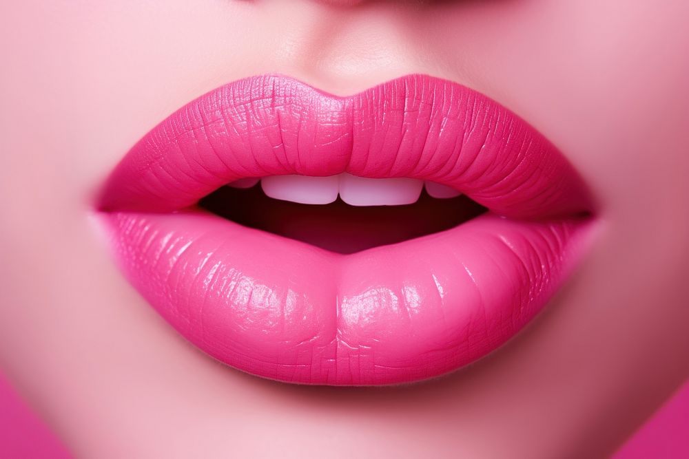 Biting lips cosmetics lipstick perfection.