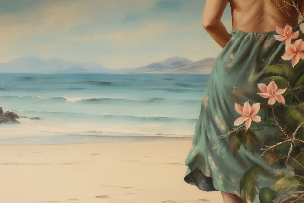 Tropical beach painting outdoors nature.