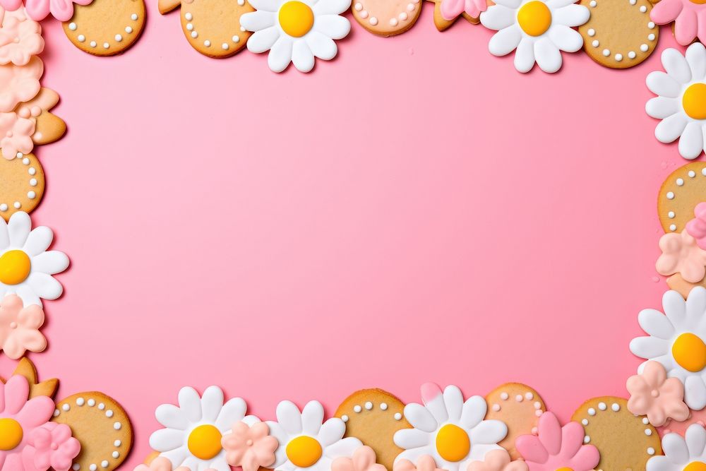 Flower backgrounds dessert cookie. AI generated Image by rawpixel.