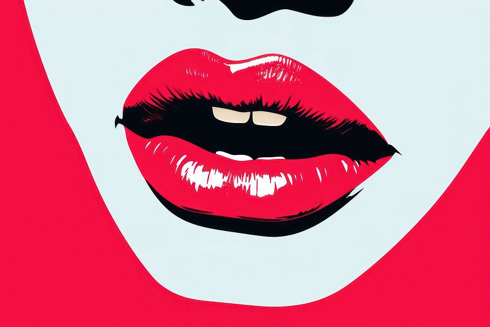 Kiss print lipstick moustache cosmetics.