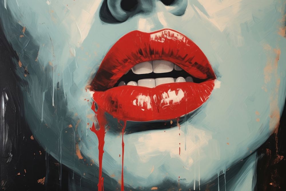Kiss print lipstick art creativity.