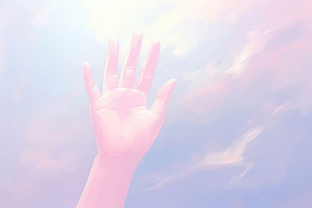 Hand reaching up sky finger abstract.