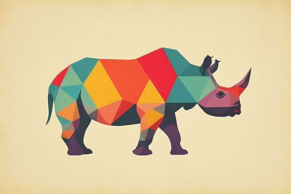 Rhinoceros mammal animal art.