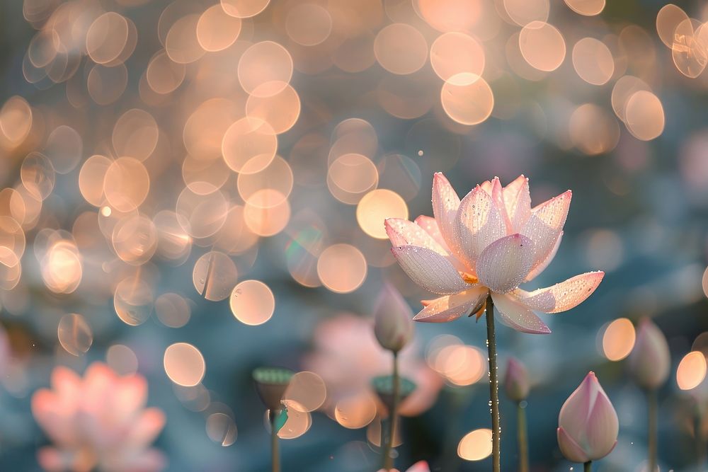 Lotus pattern bokeh effect background backgrounds outdoors blossom.