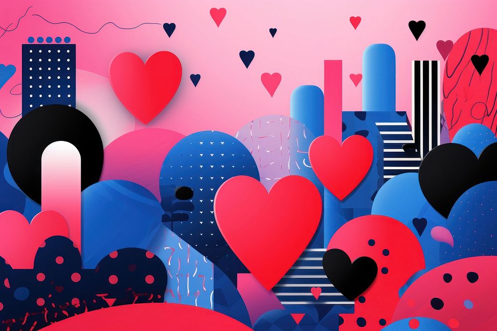 Memphis design of love art graphics people.