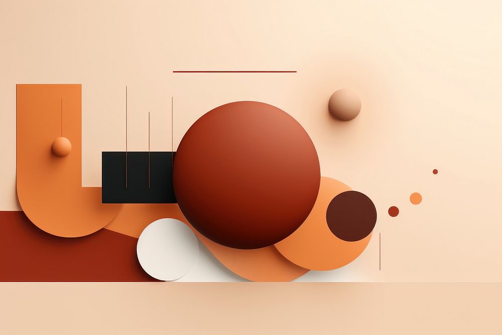 Memphis design of minimal brown background art graphics painting.