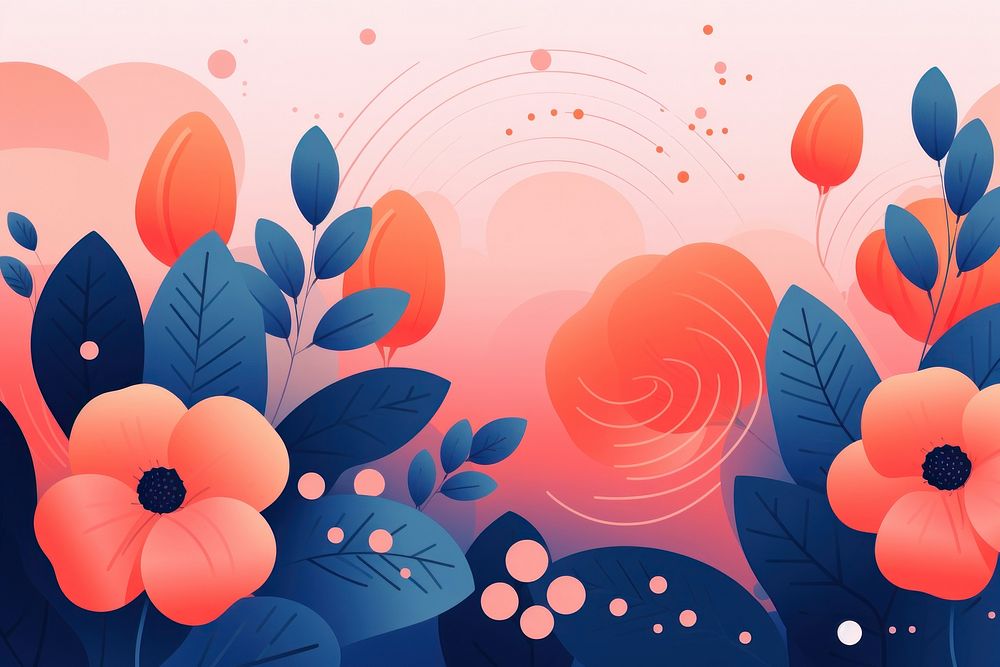 Memphis design of minimal floral background art graphics pattern.