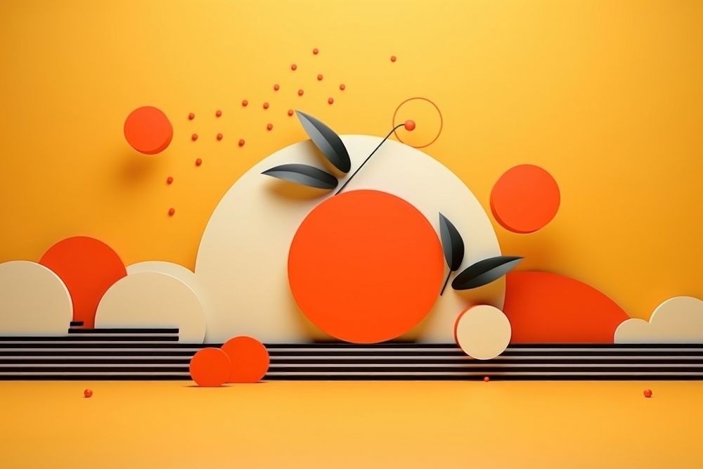 Memphis design of minimal orange background art graphics pattern.